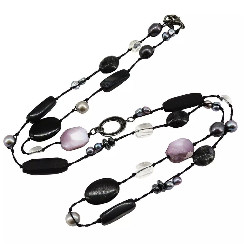 Silpada Vintage Sterling Silver Downtown
Pearl Hematite Chalcedony Necklace - Picture 1 of 7